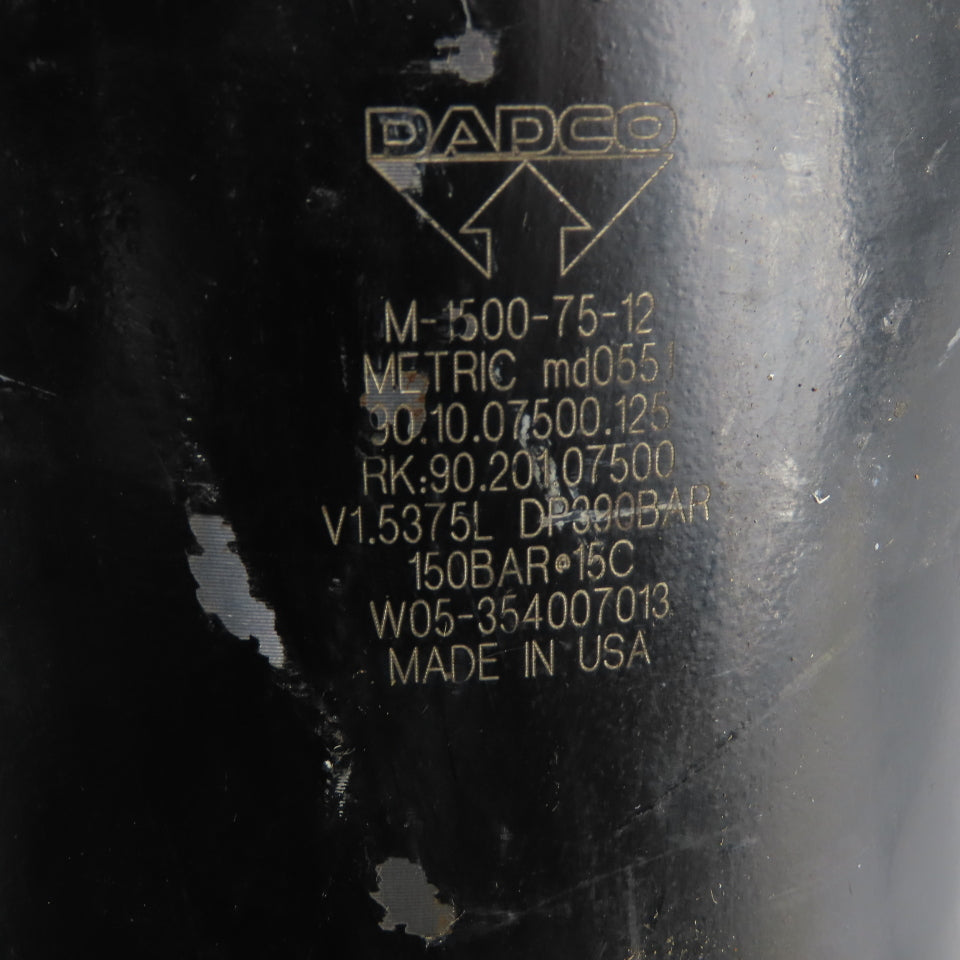 Dadco M-1500-75-12 Gas Spring Metric 150mm OD 275mm OAL MD0551 RK:90.20107500