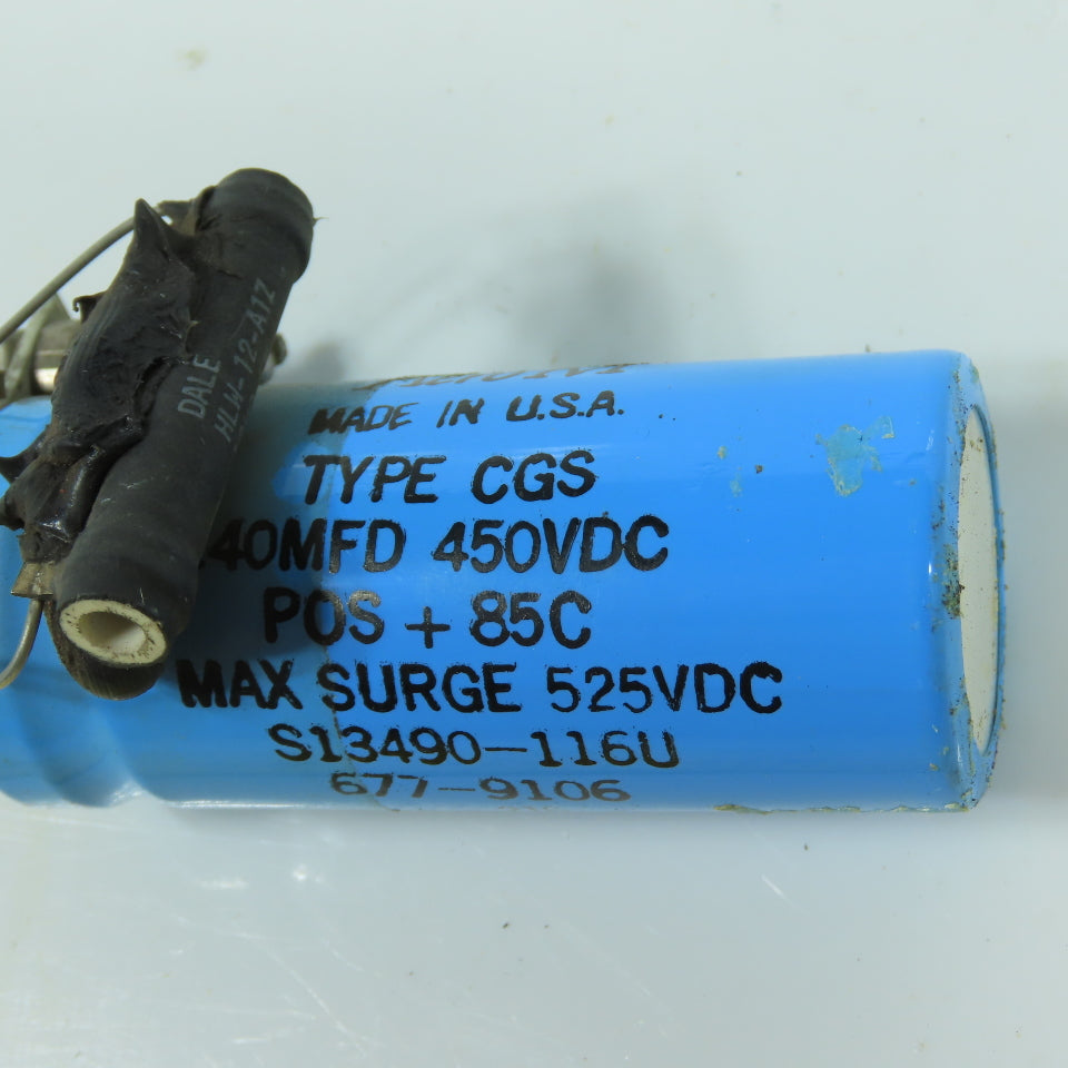 Aero S13490-116U 677-9106 140MFD Capacitor 450VDC 525VDC From Lincoln Pro-Cut 60
