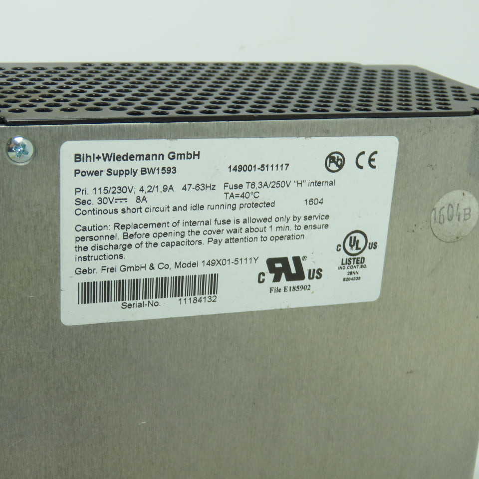 BW1593 Power Supply Pri 115/230V Sec 30V 8A 149X01-5111Y