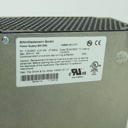 BW1593 Power Supply Pri 115/230V Sec 30V 8A 149X01-5111Y