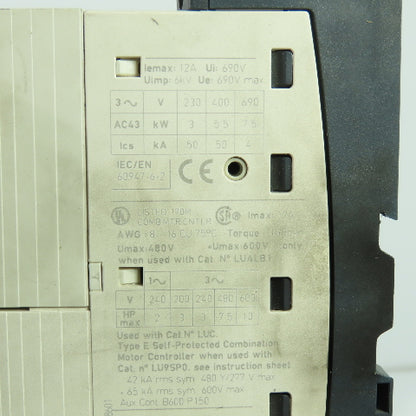 Telemecanique LUCA12FU Motor Starter 690V 12A LUB12