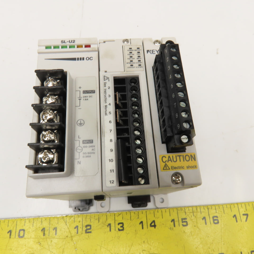 Keyence SL-U2 Power Supply And SL-R11 Safety Control Unit