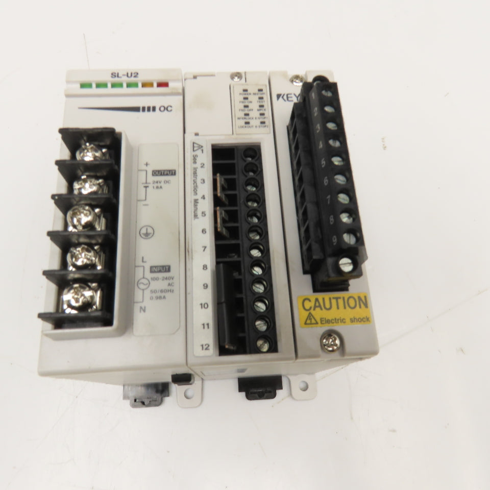 Keyence SL-U2 Power Supply And SL-R11 Safety Control Unit
