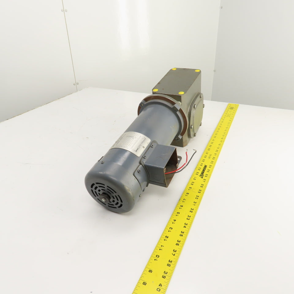 Baldor GF5026AG 50:1 Ratio Left Hand Gear Reducer & Motor 35RPM 90VDC 3/4HP