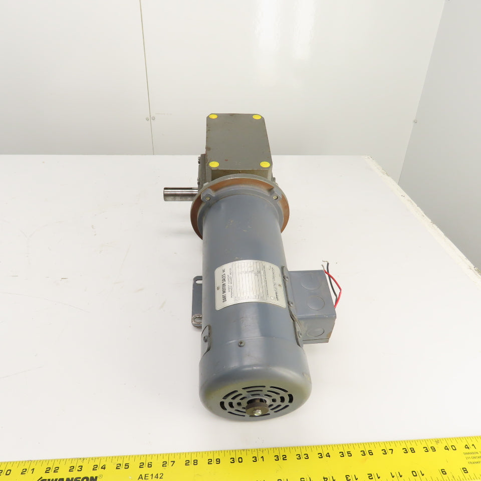 Baldor GF5026AG 50:1 Ratio Left Hand Gear Reducer & Motor 35RPM 90VDC 3/4HP