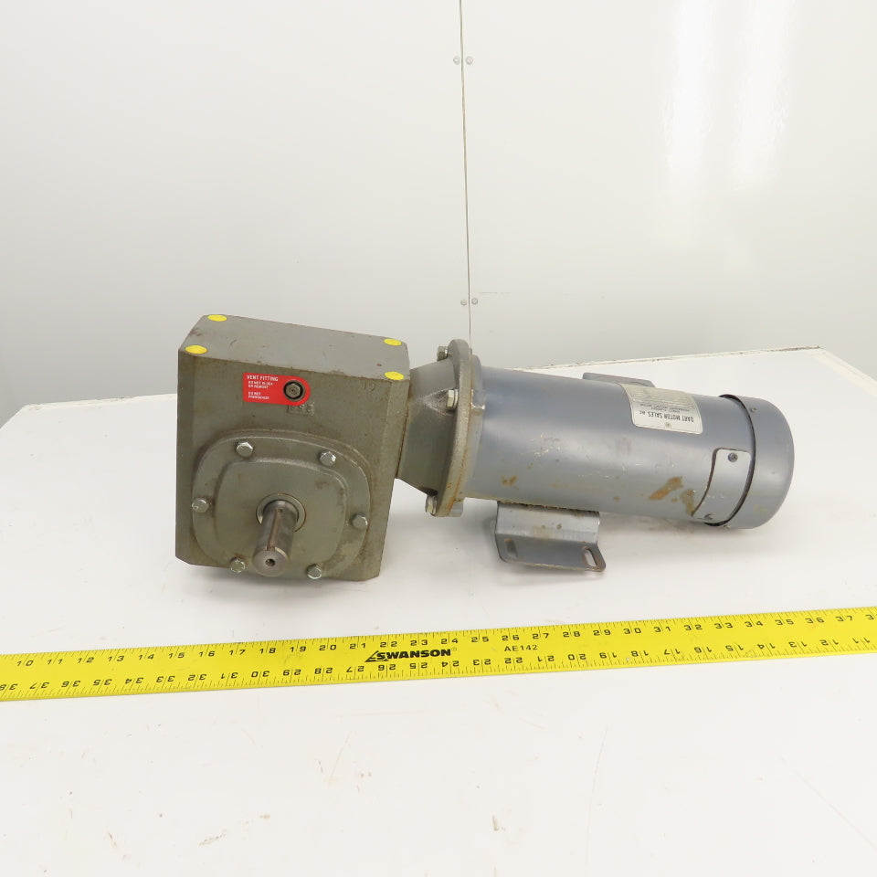 Baldor GF5026AG 50:1 Ratio Left Hand Gear Reducer & Motor 35RPM 90VDC 3/4HP