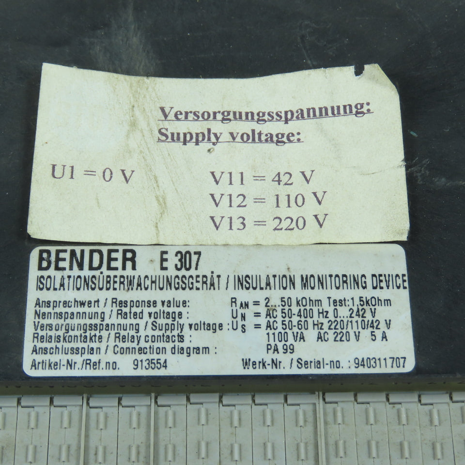 Bender E307 A-Isometer Insulation Monitoring Device