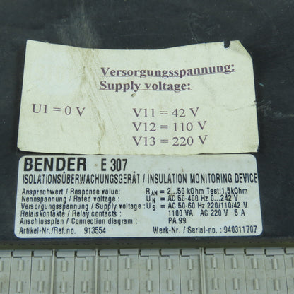 Bender E307 A-Isometer Insulation Monitoring Device