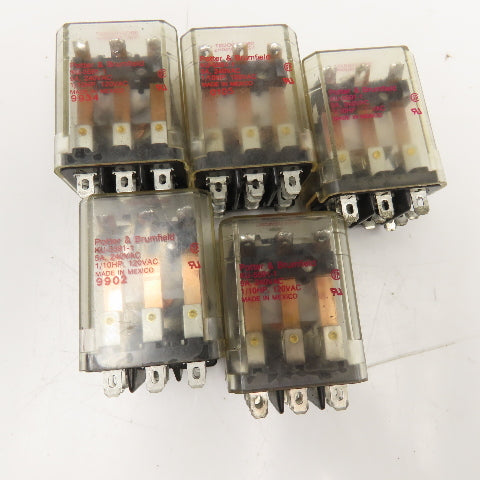 Potter & Brumfield 09C01DDD37 KU-5591-1 Plug In Relay 120V Lot Of 5