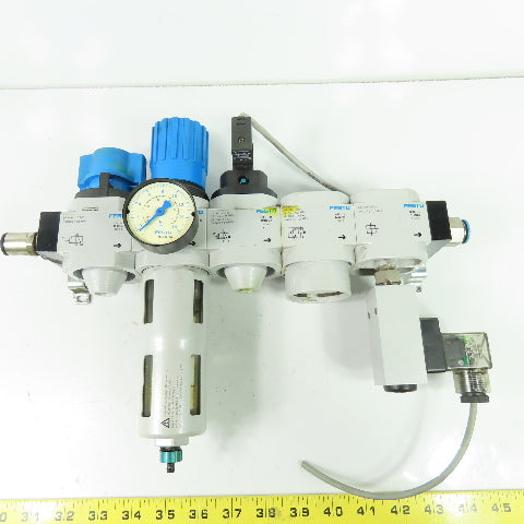 Festo LFR-D-MIDI-A Pneumatic Filter Regulator Assy 1/2" NPT 24V Coil