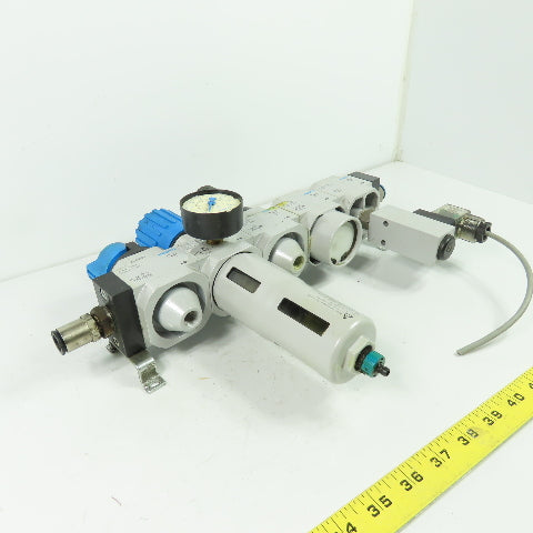 Festo LFR-D-MIDI-A Pneumatic Filter Regulator Assy 1/2" NPT 24V Coil