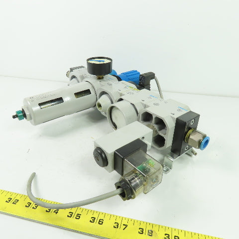 Festo LFR-D-MIDI-A Pneumatic Filter Regulator Assy 1/2" NPT 24V Coil
