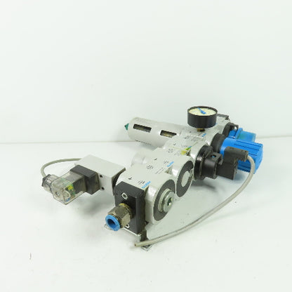 Festo LFR-D-MIDI-A Pneumatic Filter Regulator Assy 1/2" NPT 24V Coil