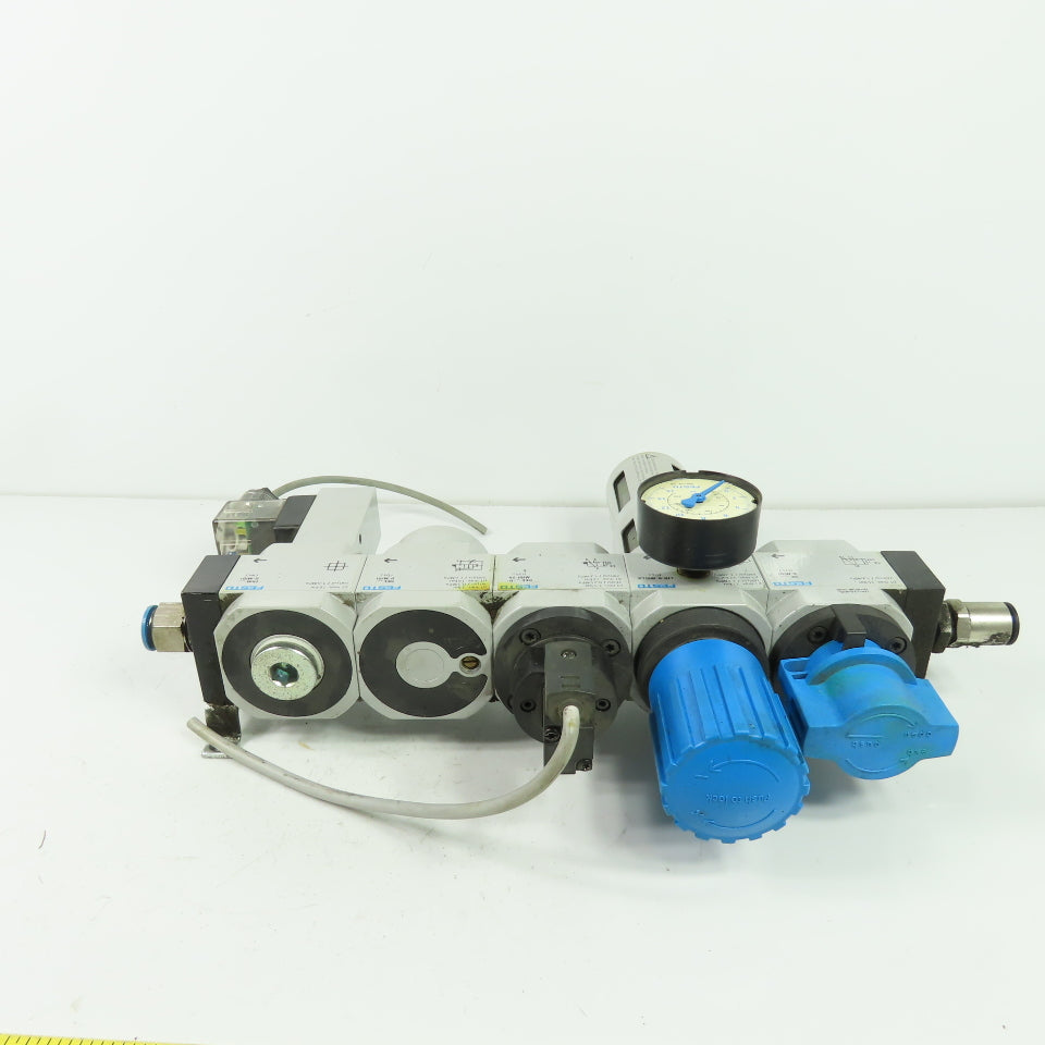 Festo LFR-D-MIDI-A Pneumatic Filter Regulator Assy 1/2" NPT 24V Coil