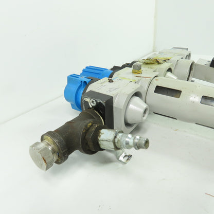 Festo HEL--D-MIDI Pneumatic Filter Regulator Assy 1/2" NPT 24V Coil 240PSI