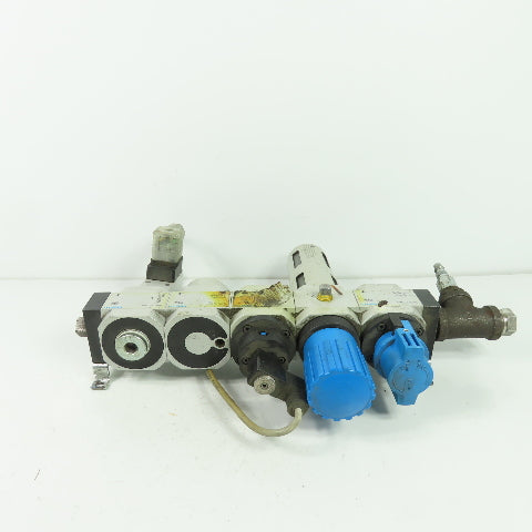 Festo HEL--D-MIDI Pneumatic Filter Regulator Assy 1/2" NPT 24V Coil 240PSI