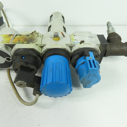 Festo HEL--D-MIDI Pneumatic Filter Regulator Assy 1/2" NPT 24V Coil 240PSI