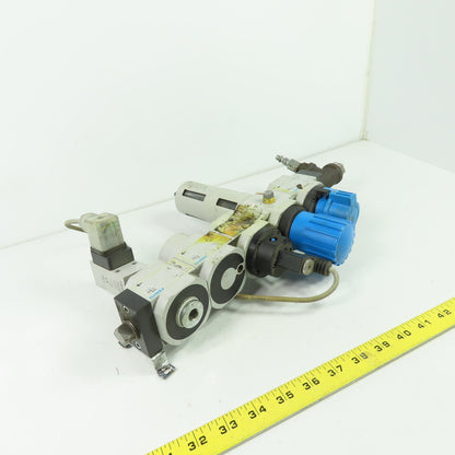 Festo HEL--D-MIDI Pneumatic Filter Regulator Assy 1/2" NPT 24V Coil 240PSI