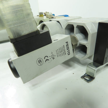 Festo HEL--D-MIDI Pneumatic Filter Regulator Assy 1/2" NPT 24V Coil 240PSI