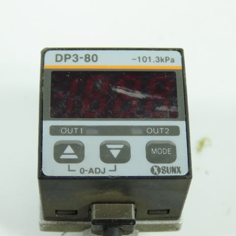 Sunx DP3-80 Digital Pressure Sensor 12-24VDC -101.3kPa