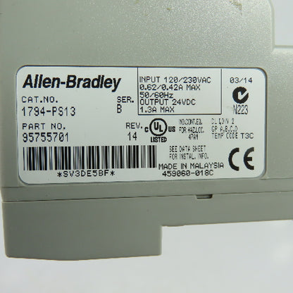 Allen Bradley 1794-PS13 Ser B Flex I/O 24VDC Power Supply Rev 14