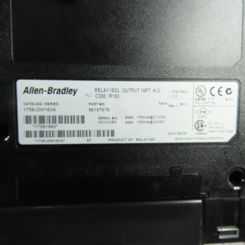 Allen Bradley 1756-OW16I/A ControlLogix 16 Point Relay Isol. Output F/W REV 3.2