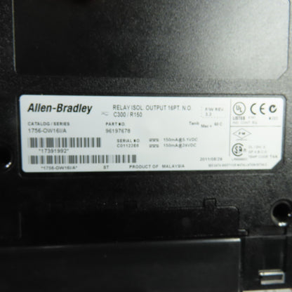 Allen Bradley 1756-OW16I/A ControlLogix 16 Point Relay Isol. Output F/W REV 3.2