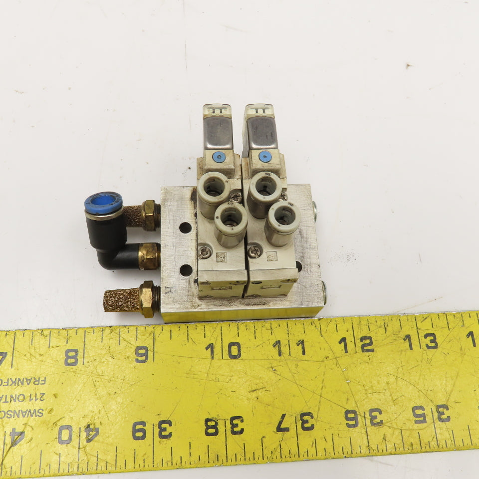 AMC SYJ5120-5LZ-M5 2 Position Single Solenoid Valve Manifold 24VDC
