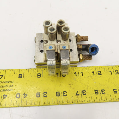 AMC SYJ5120-5LZ-M5 2 Position Single Solenoid Valve Manifold 24VDC