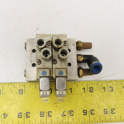 AMC SYJ5120-5LZ-M5 2 Position Single Solenoid Valve Manifold 24VDC