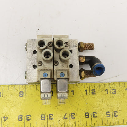 AMC SYJ5120-5LZ-M5 2 Position Single Solenoid Valve Manifold 24VDC