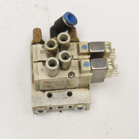 AMC SYJ5120-5LZ-M5 2 Position Single Solenoid Valve Manifold 24VDC