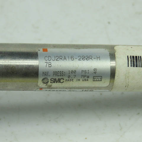 SMC CDJ2RA16-200R-H Pneumatic Cylinder 200mm Stroke 100PSI 0.4MPa