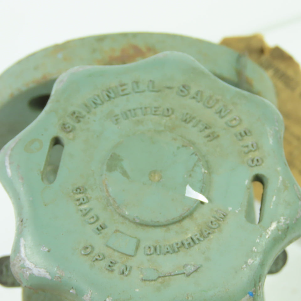 Grinnell -Saunders 303-104 1" Cast Manual Diaphragm Valve 4-1/4" 4-Bolt Flange