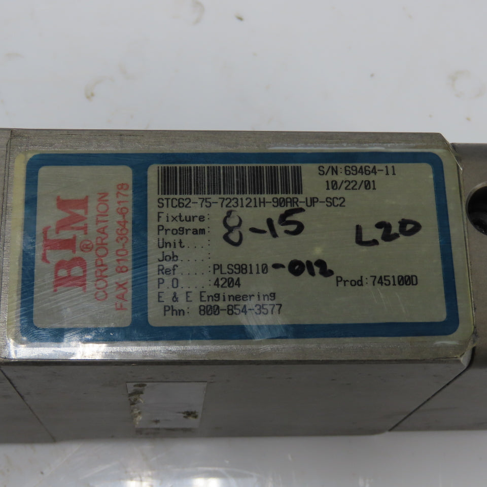 BTM STC62-75-723121H-90AR-UP-SC2 Pneumatic Power Clamp
