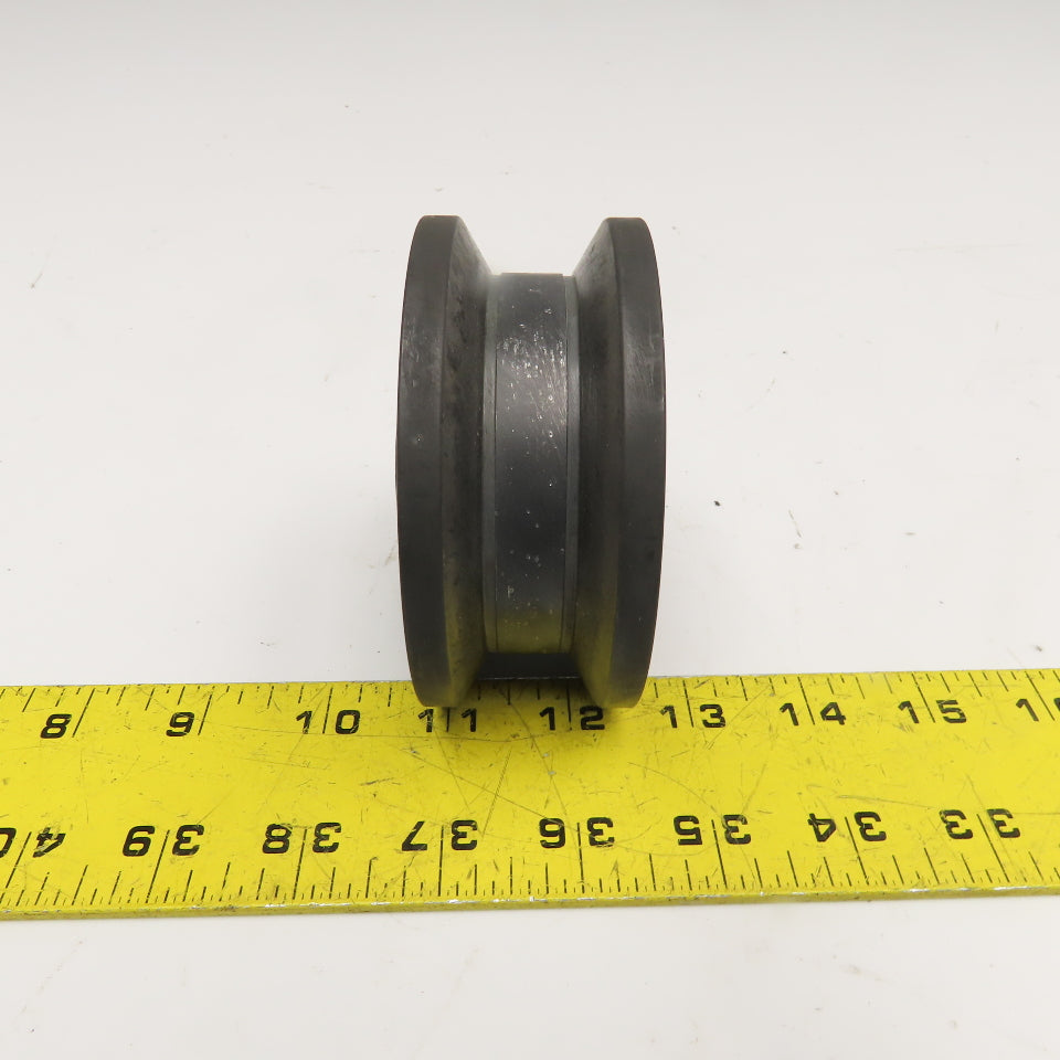 V Groove Guide Idler Roller 5/8" Minor Width 3-3/4" OD 3/8" Smooth Bore
