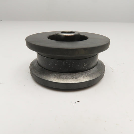 V Groove Guide Idler Roller 5/8" Minor Width 3-3/4" OD 3/8" Smooth Bore