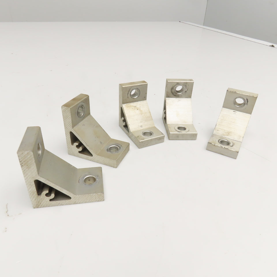 4040 Series Style 1-1/8" x 2" Extruded Aluminum 90° Corner Bracket Lot Of 5