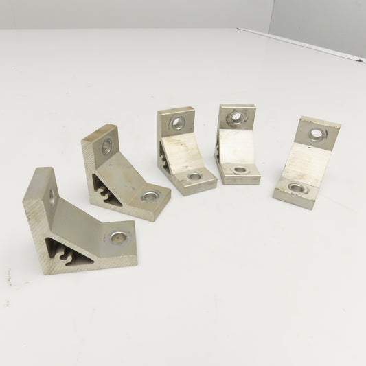 4040 Series Style 1-1/8" x 2" Extruded Aluminum 90° Corner Bracket Lot Of 5