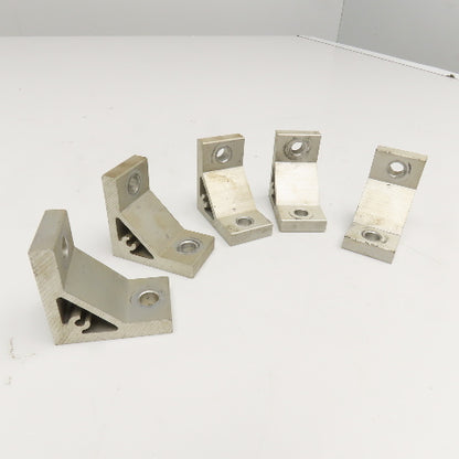 4040 Series Style 1-1/8" x 2" Extruded Aluminum 90° Corner Bracket Lot Of 5