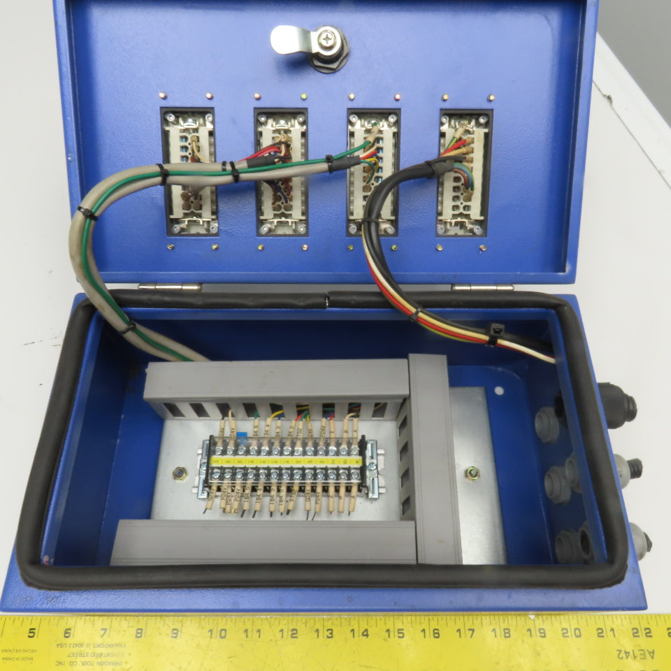 16 Position 4 Plug Cam Lock Junction Box 14" x 8" x 5" Electrical Enclosure