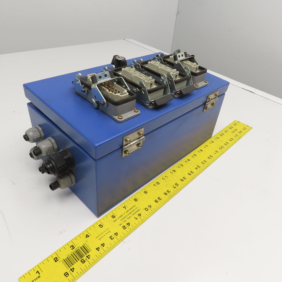 16 Position 4 Plug Cam Lock Junction Box 14" x 8" x 5" Electrical Enclosure
