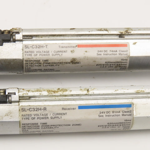 Keyence SL-C32H-T SL-C32H-R 24VDC Safety Light Curtain Transmitter Receiver Set