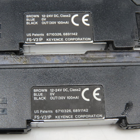 Keyence FS-V31P Fiber Optic Amplifier 12-24VDC 5" Leads Lot Of 2