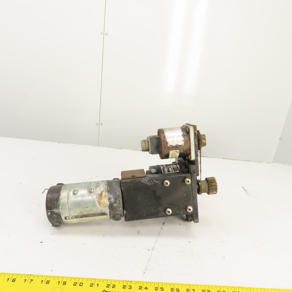Bison 1980471H05 33.9:1 Inline Gear Reducer & Motor, Encoder 12.4VDC 38.3RPM