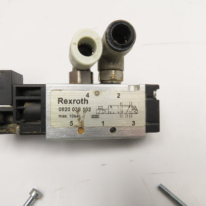 Rexroth 0 820 038 102 5/2 Position Pneumatic Directional Valve 24V Coil