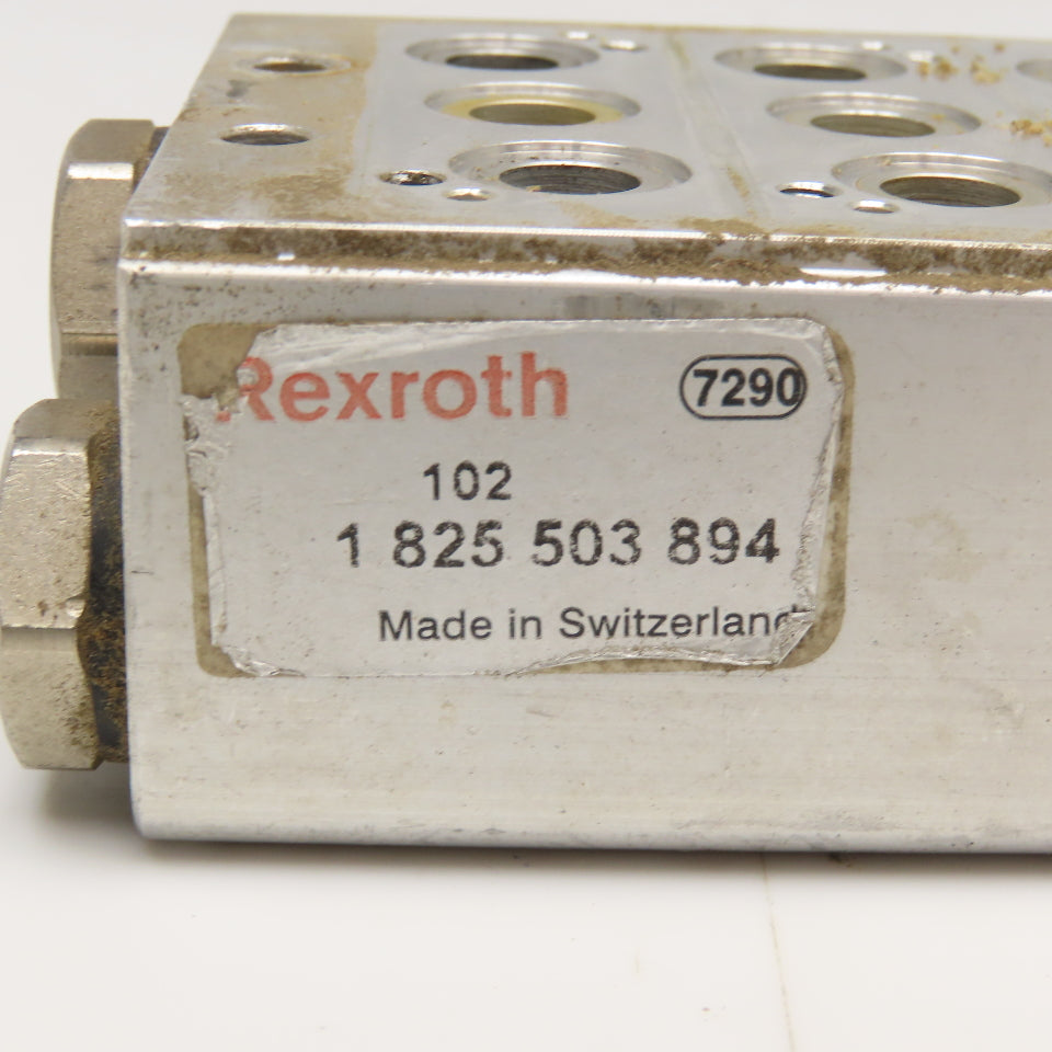 Rexroth 1 825 503 894 3 Valve Aluminum Block Manifold