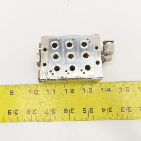 Rexroth 1 825 503 894 3 Valve Aluminum Block Manifold