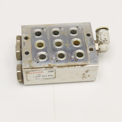Rexroth 1 825 503 894 3 Valve Aluminum Block Manifold
