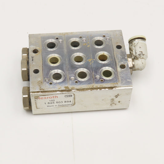 Rexroth 1 825 503 894 3 Valve Aluminum Block Manifold